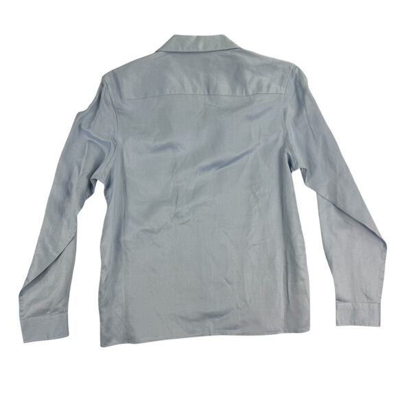 INC Mens Kylo Linen Blend Regular Fit Camp Button Down Shirt Light Blue S - Picture 2 of 4